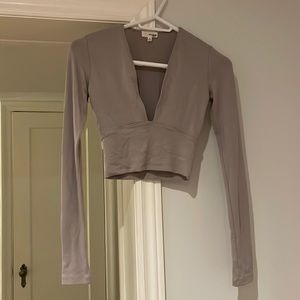Grey Wilfred long sleeve crop top